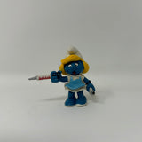 Smurfs Nurse Smurfette PVC figure Vintage Classic Smurf RN Nurses Day Gift 1981