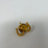 Vintage Gold Tone Elephant and 2 Horseshoes Good Luck Lapel Pin