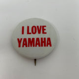 Vintage I Love Yamaha Motorcycle Button Pin Pinback