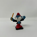 VINTAGE SCHLEICH SMURFS PAPA SMURF ORCHESTRA CONDUCTOR FIGURE USED RARE