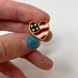 Avon American Flag Heart Pin