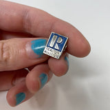 Realtor Associate Real Estate Vintage Lapel Pin Back Silver Tone Blue Enamel