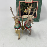 Hallmark Keepsake Ornament Santa and His Reindeer 4/5 Donder & Blitzen 1992