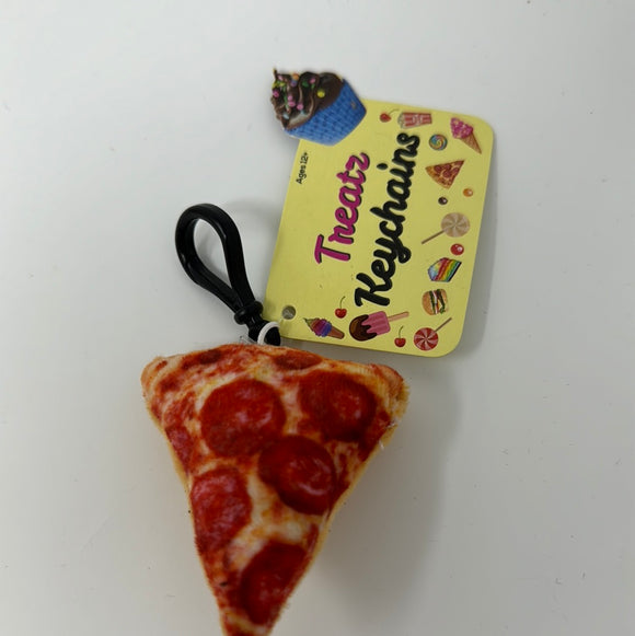 Plushie TREATZ KEYCHAIN Pepperoni Pizza Slice Clip Zipper Clip