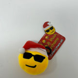 Emoji Plush Keychains Sunglasses Santa Hat