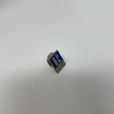 Realtor Associate Real Estate Vintage Lapel Pin Back Silver Tone Blue Enamel