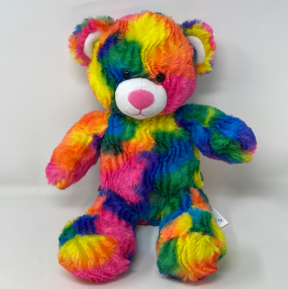 Build a Bear Tropicolor Bright Teddy Rainbow Tie Dye 17