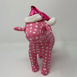 PINK Victoria's Secret Plush 7 Inch Stuffed Dog Christmas Santa Hat Polkadot￼s