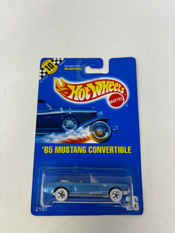 Hot Wheels 1:64 Diecast 1991 Speed Points Blue Card ‘65 Mustang Convertible Coll. #26