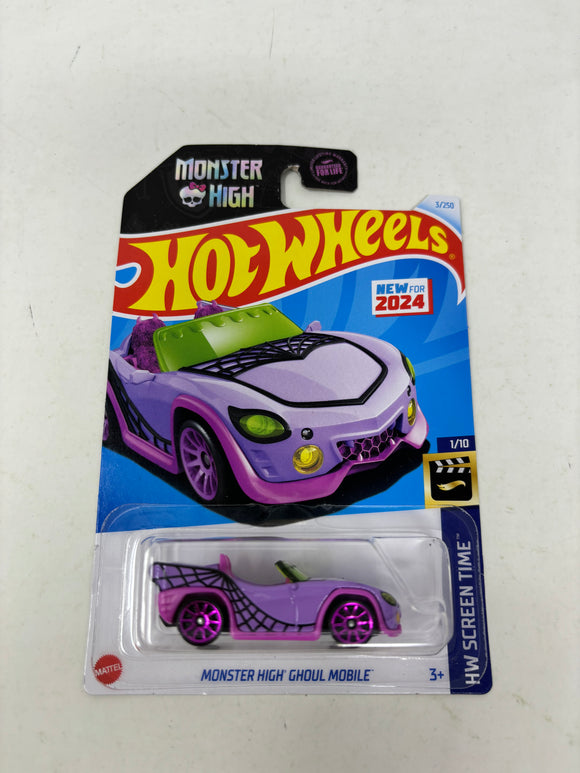 Hot Wheels 2024 HW Screen Time 1/10 Monster High  Ghoul Mobile 3/250 Purple