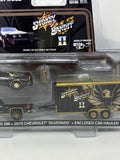Greenlight Hollywood Smokey and the Bandit 1980 Pontiac Trans Am 2015 Chevy Silverado Enclosed Car Hauler