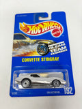 Hot Wheels 1991 Gleam Team Corvette Stingray 192 Silver UH Wheels