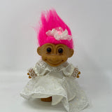Vintage Russ Troll Bride Doll, Troll Wedding, Vintage Russ Troll Doll 5-inches