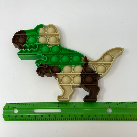 Fidget Toy Pop It Dino Dinosaur Green, Tan and Brown