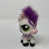 Littlest Pet Shop LPS #2470 Purple Zebra with Hair Green Eyes Bamboo Bungalow