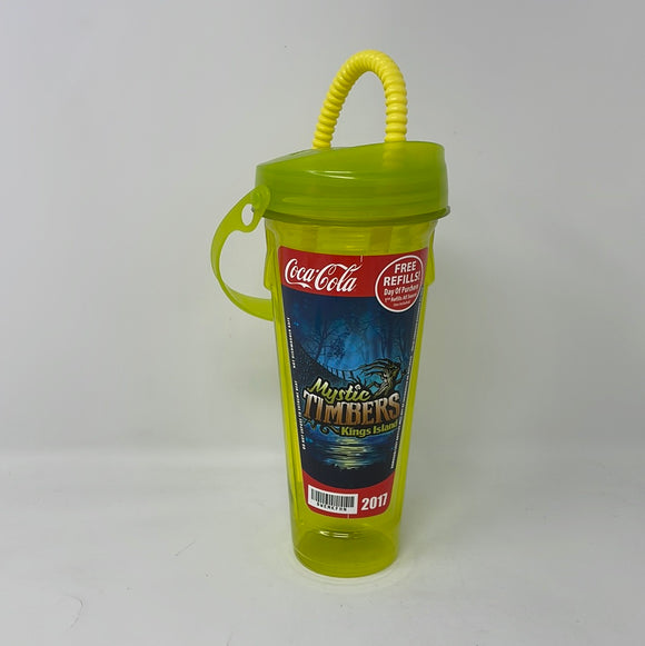 Kings Island Mystic Timbers 2017 Coca-Cola Yellow Cup