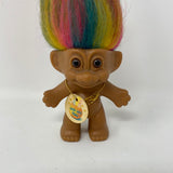 Russ Troll Doll  Rainbow Hair  Vintage 3” Lucky Bingo Good Luck Charm