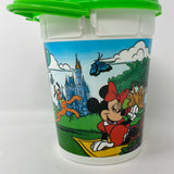 Disney World Four Parks Popcorn Bucket With Green Lid And Handle