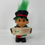 Vintage Russ Christmas Carols Troll Doll Toy Green Hair