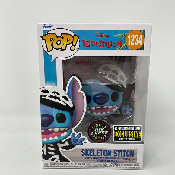 Funko Pop! Disney Lilo & Stitch Skeleton Stitch Entertainment Earth Exclusive Limited Edition Glow Chase 1234