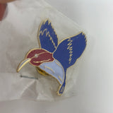Vintage Gold Tone, Blue, Red and Light Blue Enamel Bird Pin.