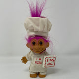 PIZZA Russ Troll Doll PIZZA CHEF 5" I LOVE PIZZA Pink Hair