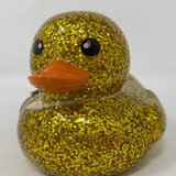 Mini Dazzle Duckie 10 cm. (approx. 4") Floating Glitter Ducks Gold Metallic Color