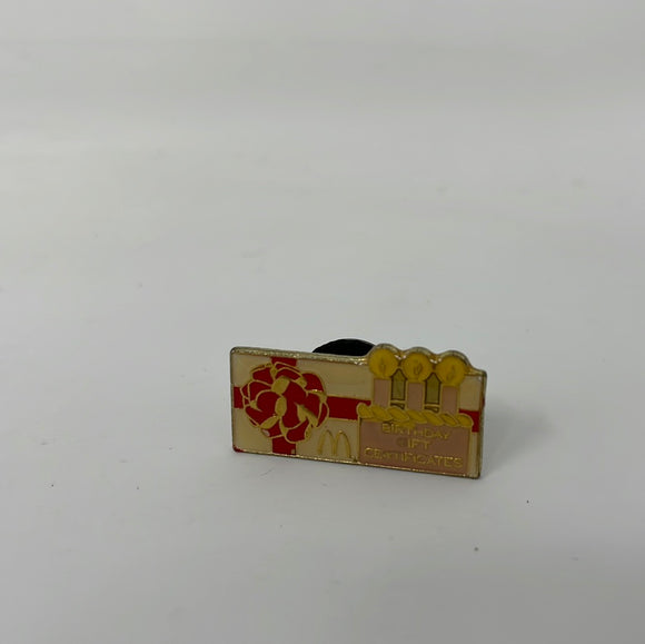 McDonald’s Birthday Gift Certificate Enamel Pin