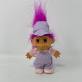 Vintage Russ Troll TNT Doll 1991 in Overall Jumpsuit Purple Hair