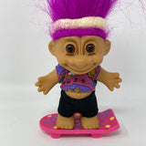 Russ Skateboard Tropical Troll Doll Purple Hair with Tropical Outfit Headband 5"