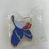 Vintage Gold Tone, Blue, Red and Light Blue Enamel Bird Pin.