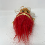 Vintage RUSS Angel Troll Doll Red Hair 5" Gold Wings Ornament