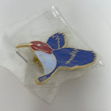 Vintage Gold Tone, Blue, Red and Light Blue Enamel Bird Pin.