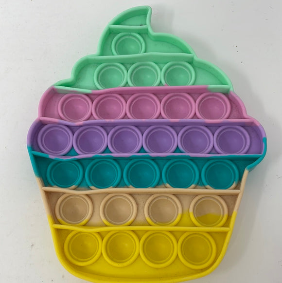 Rainbow Colored Cupcake Pop It Fidget