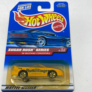 Hot Wheels 1:64 Diecast 1998 Sugar Rush Series ‘96 Mustang Convertible Butterfinger #744