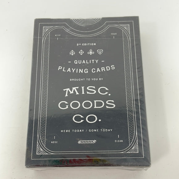 Misc. Goods Co. Black Embossed Premium Quality Playing Cards NEW