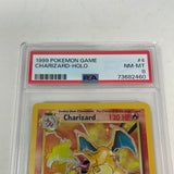 1999 Pokémon Game Holo Charizard 4/102 PSA Graded 8 NM-MT