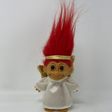 Vintage RUSS Angel Troll Doll Red Hair 5" Gold Wings Ornament