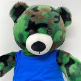 Build A Bear Teddy Bear BAB Plush 17" Green Camouflage Camo Stuffed Animal Toy