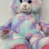 Build A Bear Plush Pastel Swirl Tie Dye Kitty Cat Pink Purple Blue BABW