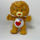 Vintage Care Bears Brave Lion Heart Posable Figure 1985 Retro Collectable 3.5”