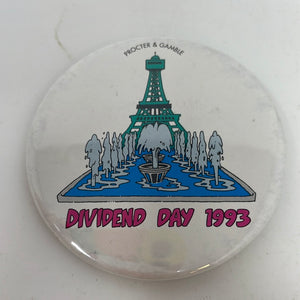 1993 Kings Island Procter & Gamble P&G Dividend Day Pin Back Button