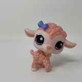 Littlest Pet Shop #1670 Lamb Sheep Pink Purple Bow Purple Dot Eyes LPS