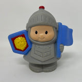 Fisher Price Little People Knight In Gray With Blue Flag, Lion Shield