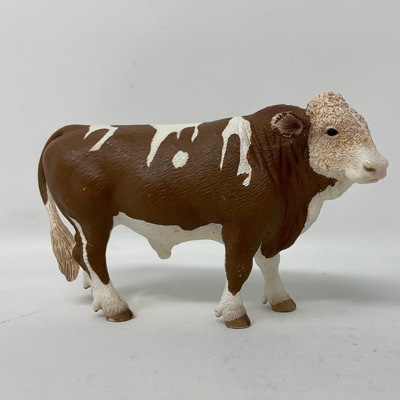Vintage SCHLEICH Holstein Dairy Cow Figure Brown & White PVC Figurine #13633