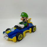 2018 Hot Wheels Mario Kart Luigi Mach 8 Diecast Blue & Yellow Nintendo