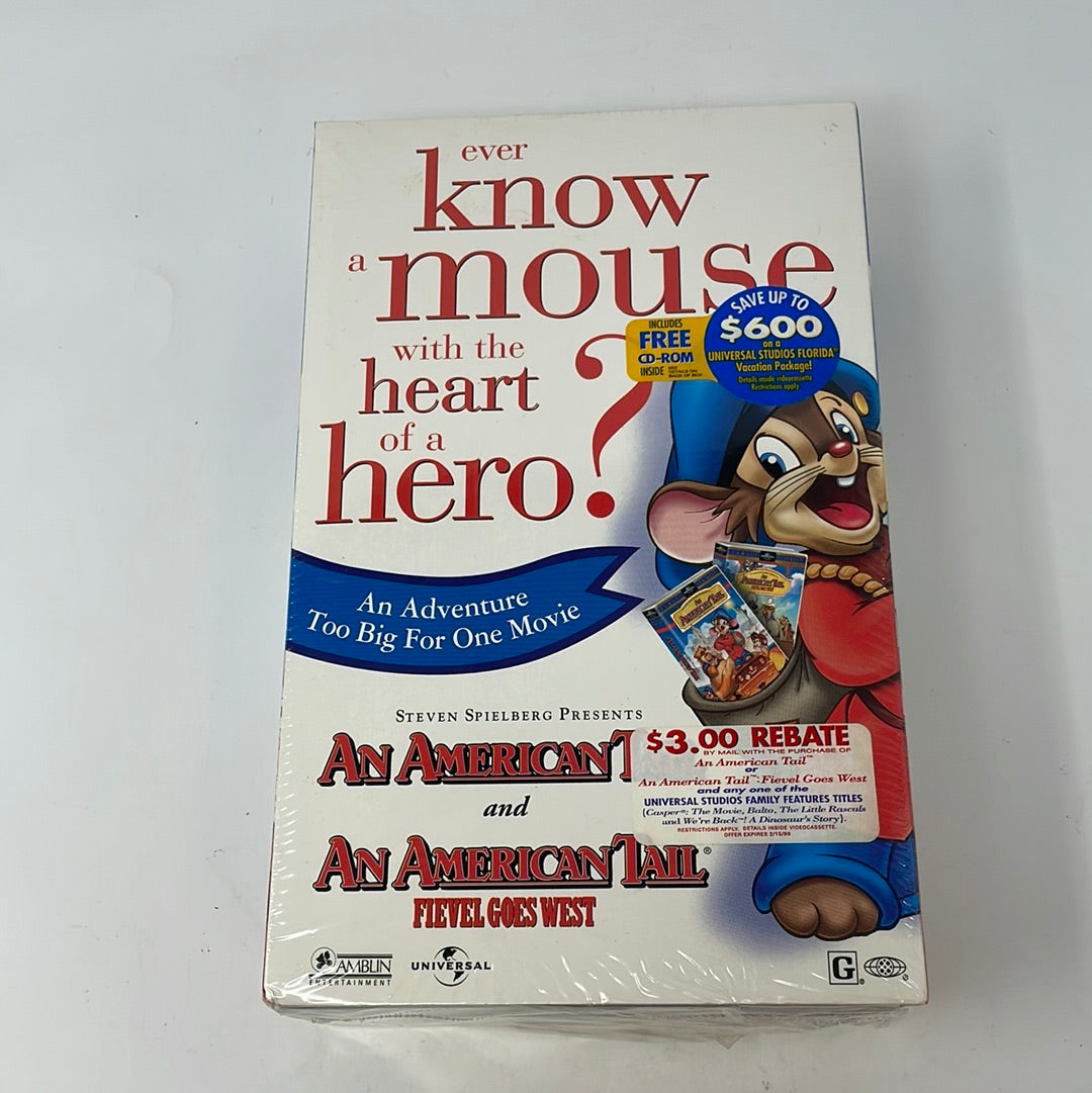 VHS An American Tail / American Tail Fievel Goes West with CD ROM