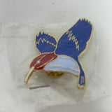 Vintage Gold Tone, Blue, Red and Light Blue Enamel Bird Pin.