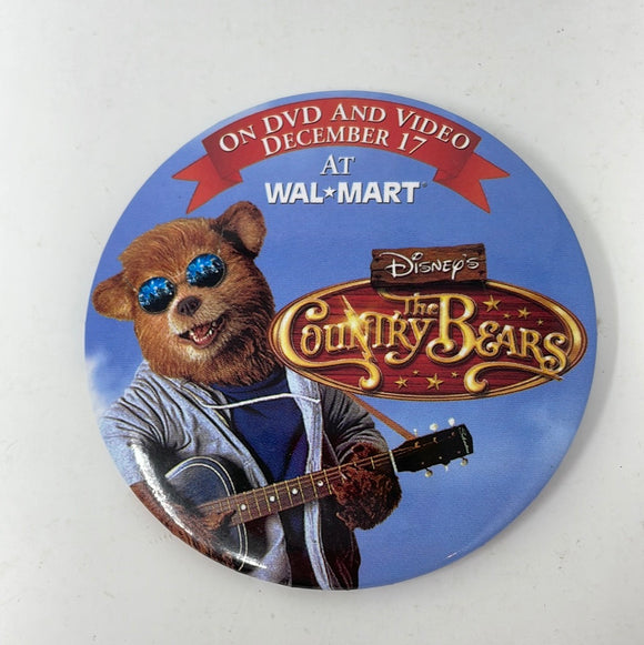 Disney's The Country Bears DVD VHS Release Wal-Mart Promo Pin Button Pinback