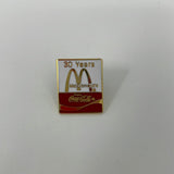 Vintage McDonald's McDonalds Lapel Pin Pinback 30 Years Coca-Cola Coke Soda Pop